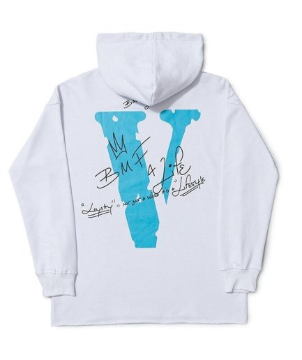 Vlone Death B4 Dishonor White Hoodie