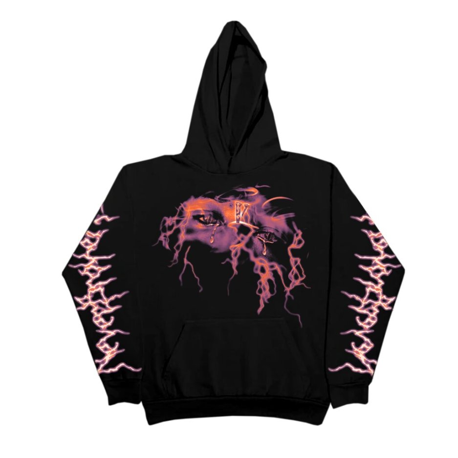 NEVERBROKEAGAIN - VLONE EYES HOODY - Black-Front