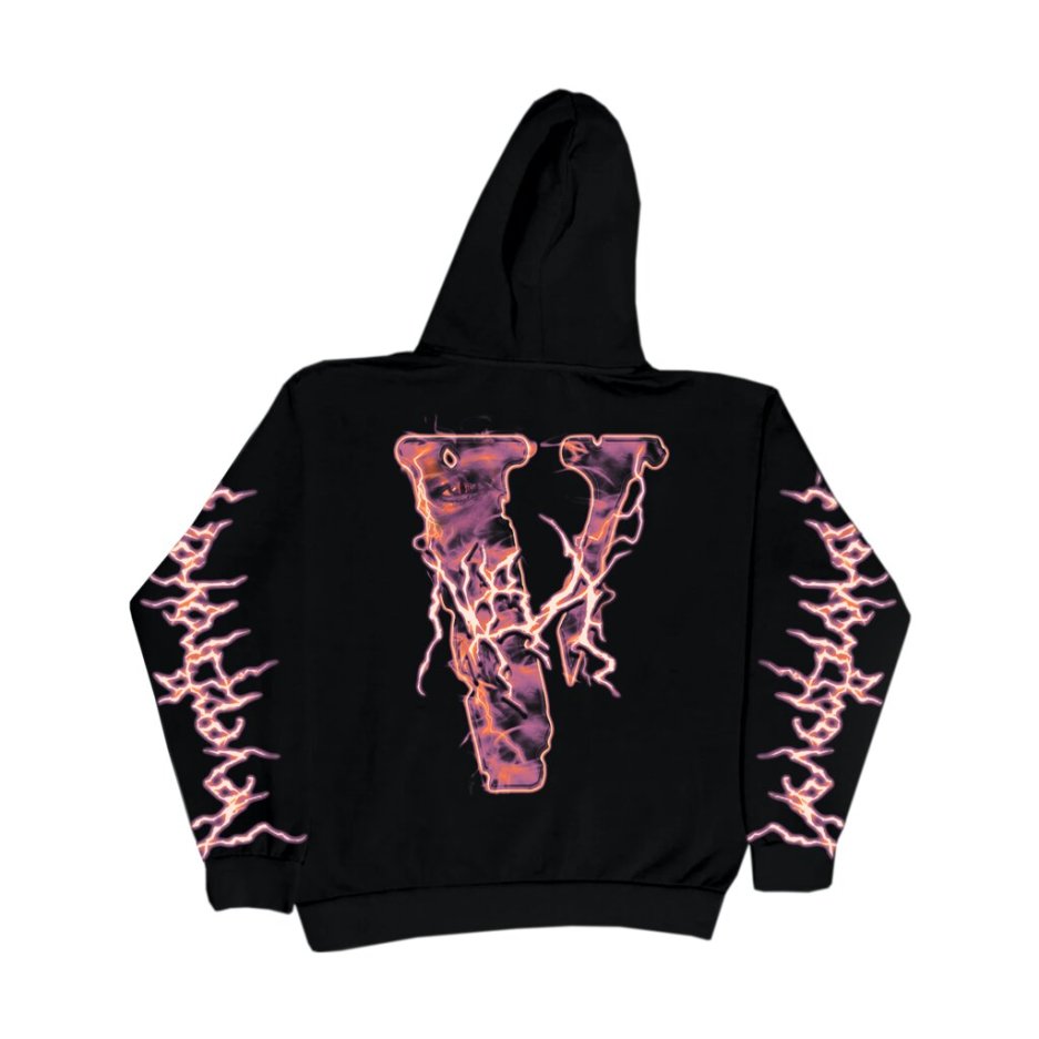 NEVERBROKEAGAIN - VLONE EYES HOODY - Black-V Printed Back