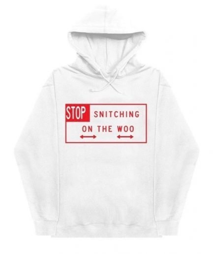 Vlone x Pop Smoke Stop Snitching White Hoodie