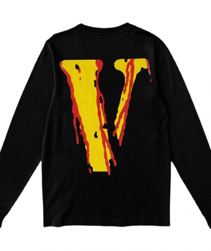 Vlone Blood Smiley Face V Printed Black Sweatshirt – Back