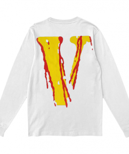 Vlone Blood Smiley Face Printed V White Sweatshirt – Back