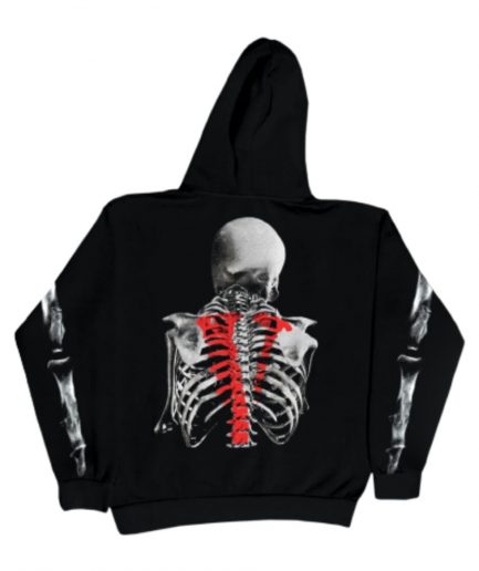 NeverBrokeAgain Vlone Bones Hoody – Black-Back